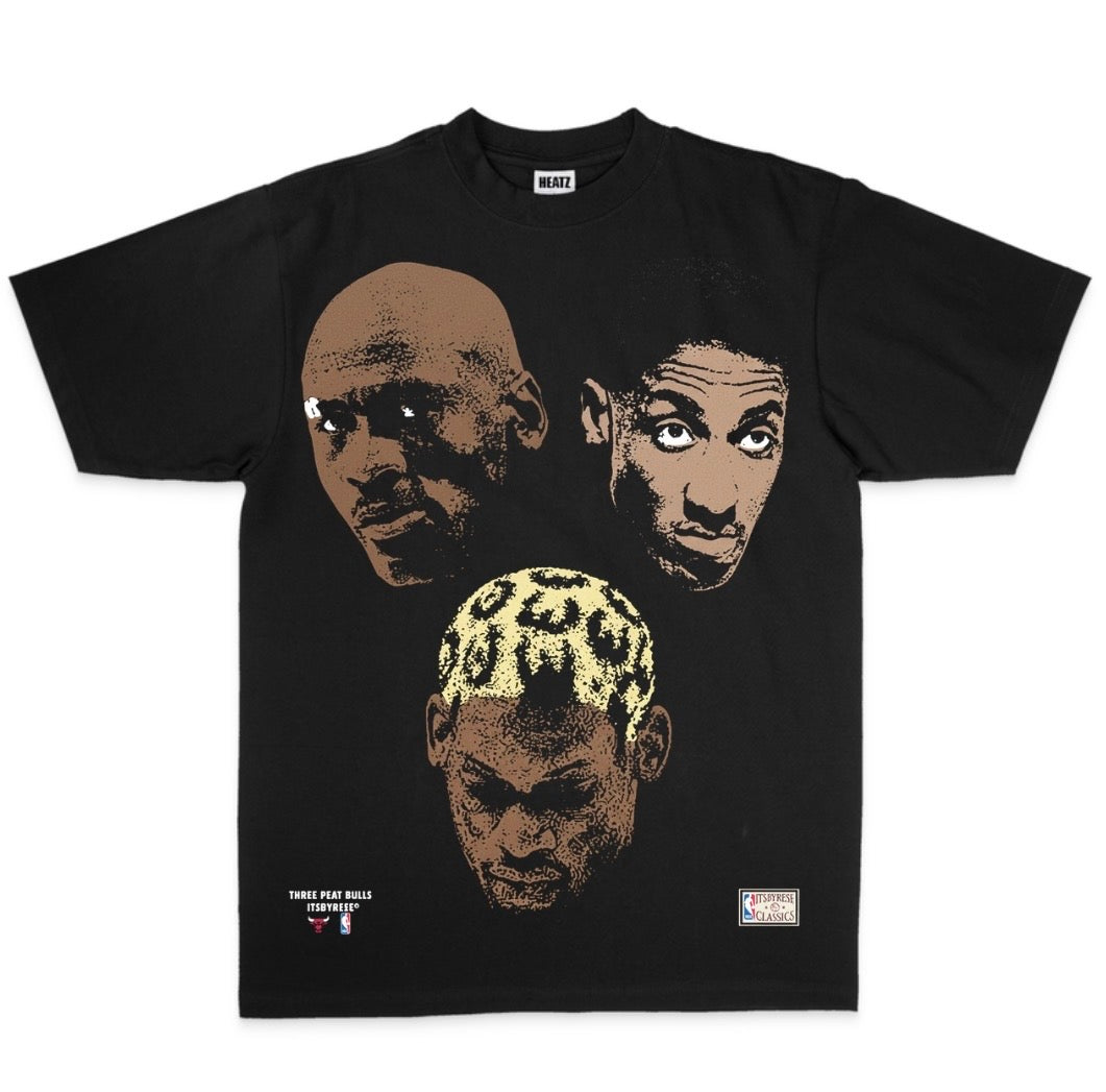 Bulls 3 Peat Tee (F+B)